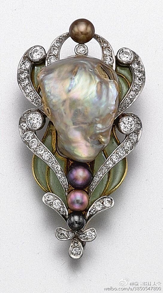 珍珠与钻石1920世纪巴洛克珍珠珠宝北坤人素材