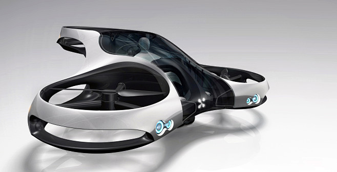 未来个人飞行器原创渲染