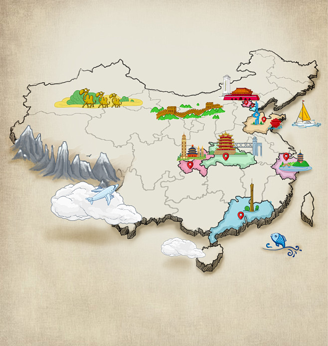 地图-花瓣网|陪你做生活的设计师 | #地图# #手绘
