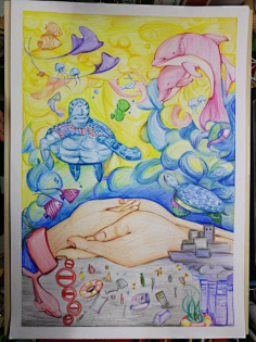 cn 画作鉴赏 - 清洁湾区我的家 - 粤港澳海洋生物绘画比赛 2018 gdof