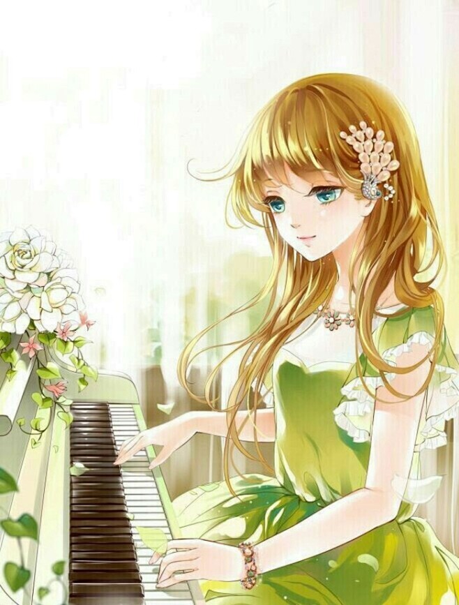 森系少女二次元意林小小姐唯美头像壁纸动漫插画手绘绘画素材萝莉