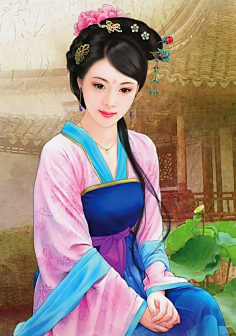 手绘.妖娆妃子笑