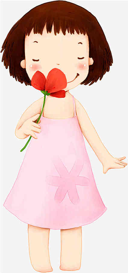 拿花的小女孩动漫人物