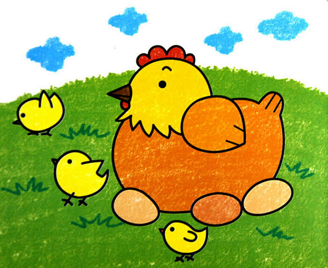 com 儿童画鸡妈妈和小鸡_六一儿童网 1 61ertong.