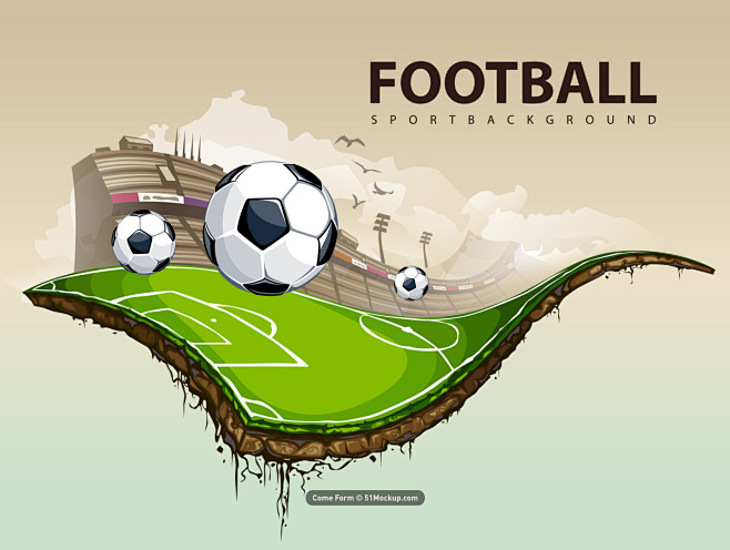 com 手绘足球 足球比赛 土立方 插图插画设计ai 矢量素材 插图/插画