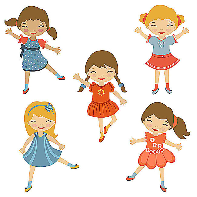 com 卡通可爱儿童学生人物学校画画学习唱歌跳舞音乐器表演ui矢量素材