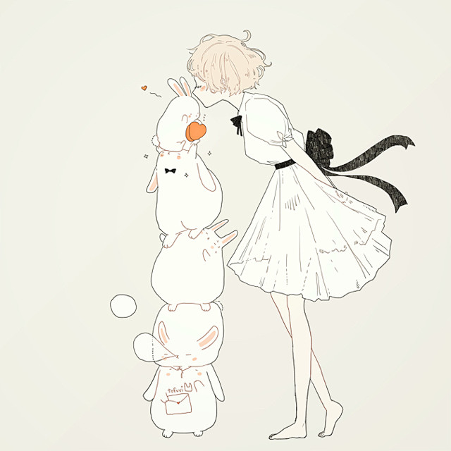 tofuvi插画 唯美小清新 素锦插画底图素材 创意