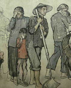 cn 蒋兆和——人物画《流民图》残卷局部欣赏 |  蒋兆和,(1904—1986)