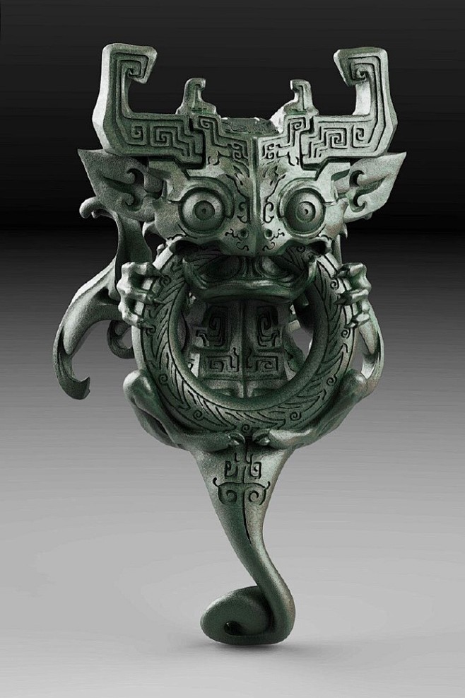 馆的青铜器给了原型师高木アキノリ灵感回日本后他创作了一只青铜兽赞