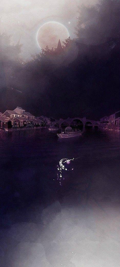 古风背景海报底图江船