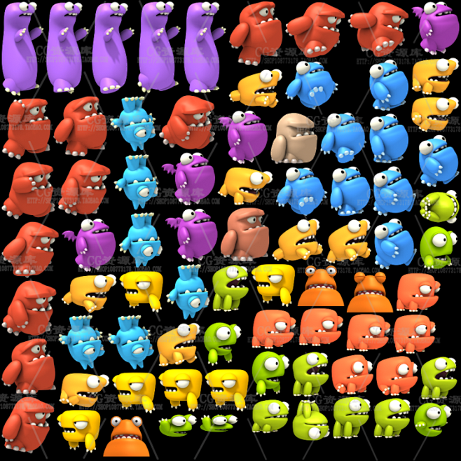 游戏素材 跑酷类游戏UI音效图标场景素材 Q版