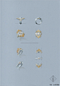 设计师yp珠宝设计首饰手稿项链戒指耳环手链手绘临摹素材89张三视图