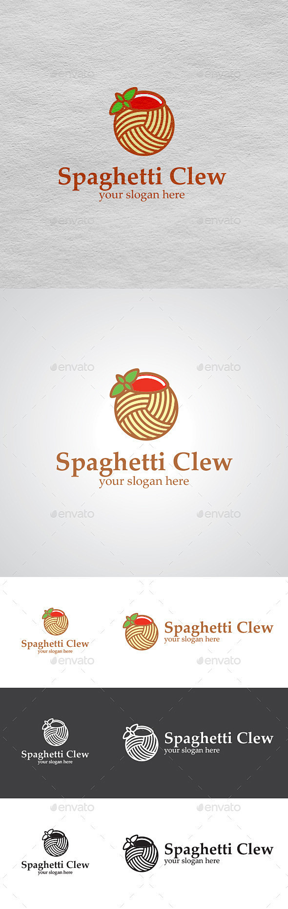 意大利面标志——食品标志模板spaghetti logo   food logo temp