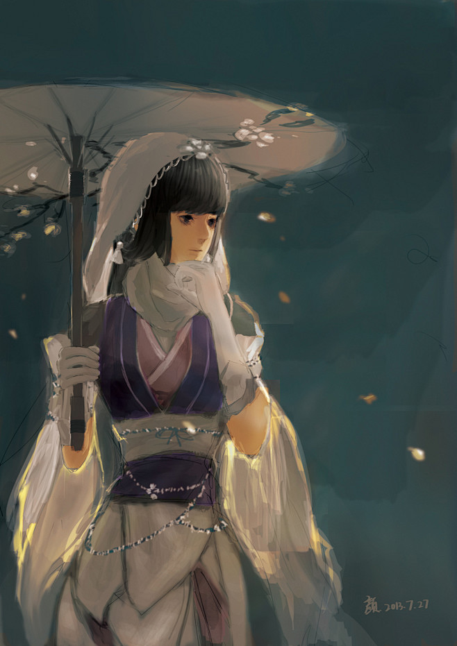 古风人物撑伞女