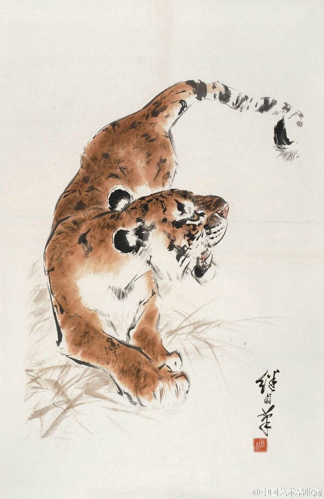 哥斯沙拉采集到图神 【 刘继卣 《虎》 】古人论画兽有这样的说法;"凡