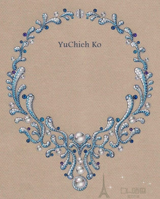 项链设计初学者手绘戒指手稿项链设计图手稿铅笔画首饰设计图手稿项链