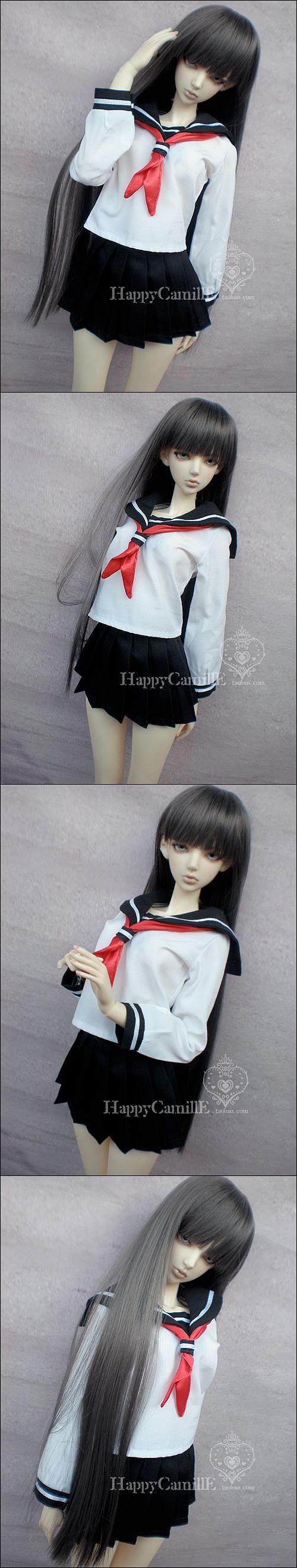hc代理sdbjd娃娃衣服校服黑白款日本学生水手服淘宝网