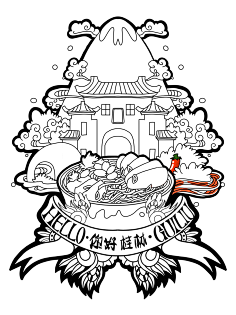 国潮,插画,卡通,漫画