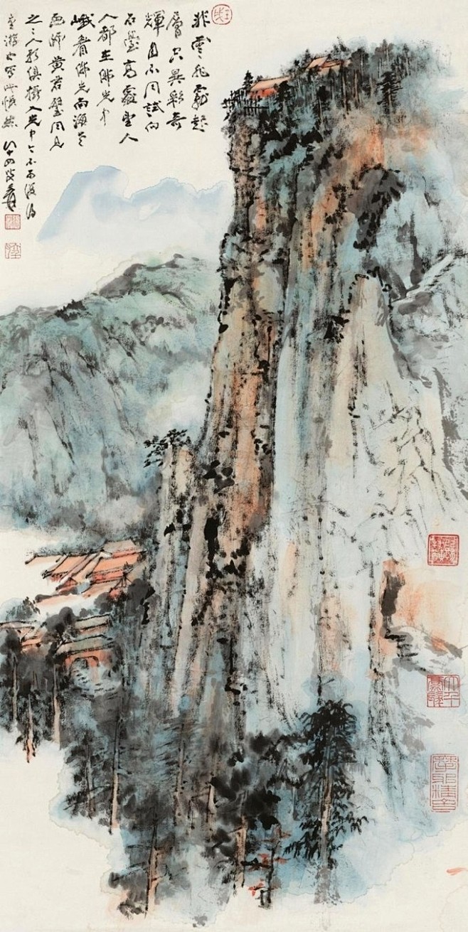 com 《张大千画集》之三——山水画(浅绛色山水) 教练我想学画画-xj