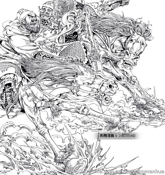 肖刚漫画写实插画约稿连环画儿童插画 老连环画 军事插画