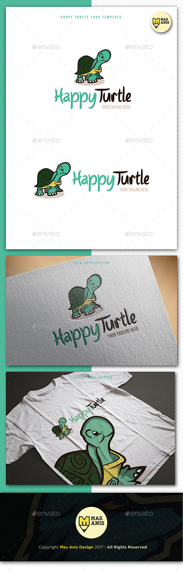 龟标志吉祥物模板——动物标志模板turtle logo mascot template