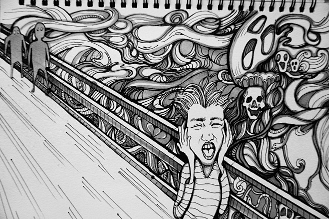素描插画线描