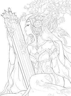 现货赠视频 正版包邮思美人 醉花颜唯美古风涂色线描集 零基础手绘