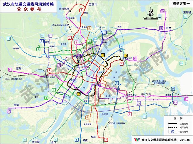 武汉长期地铁规划图方案一