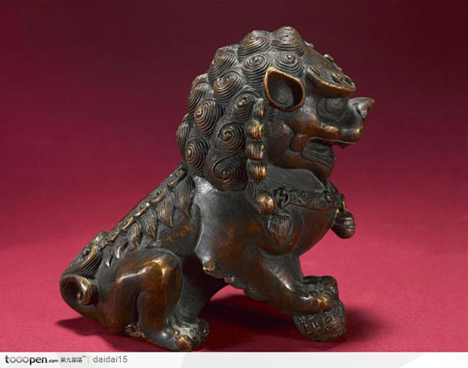 中国古代传统青铜器对狮狮子