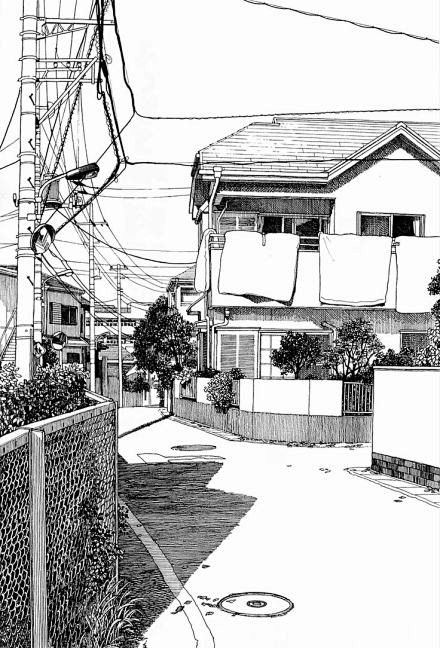 黑白漫画场景