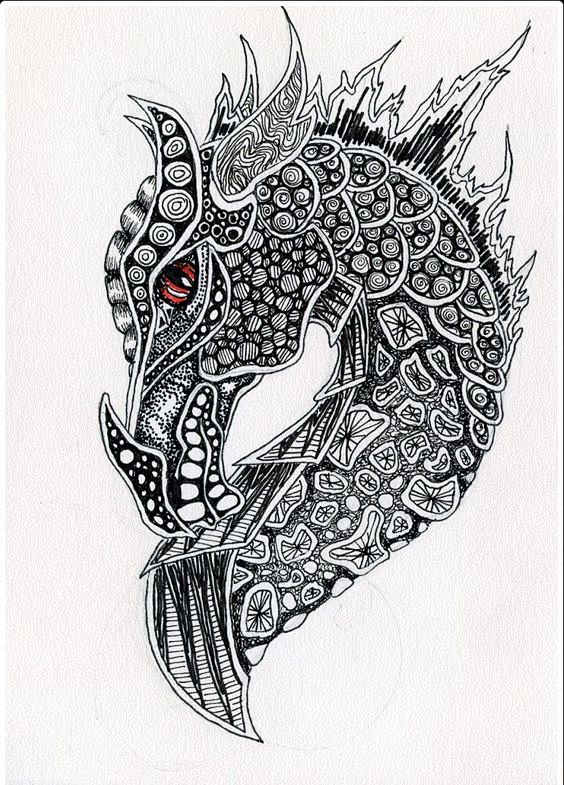 zentangledragondragontattoostattoo