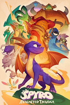 com #绘画参考# 游戏spyro reignited trilogy角色概设,每个龙都有很