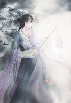 中国古风女子仙侠玄幻武侠人物cg插画原画