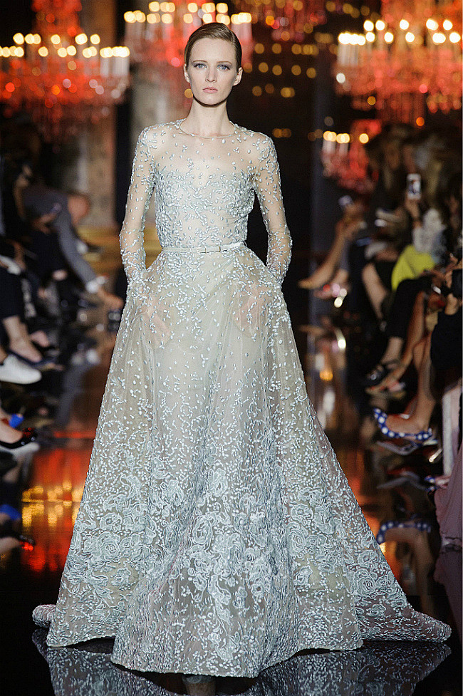 婚纱eliesaab2014秋冬高订婚纱礼服流光异彩的梦境婚纱雍容华贵轻灵的