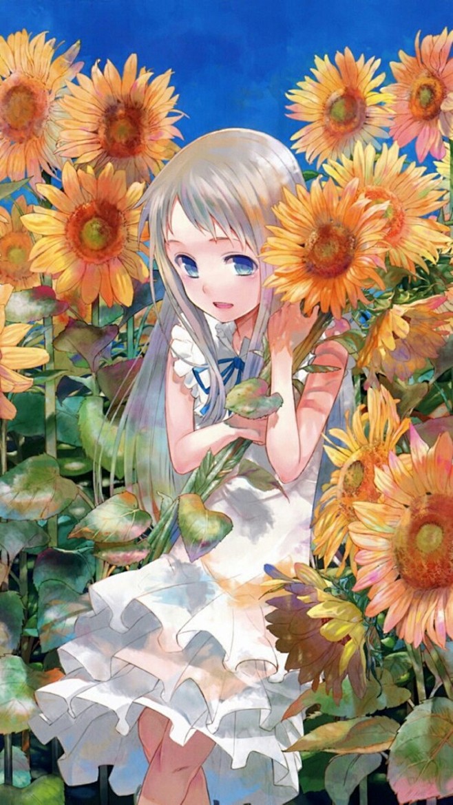 com 未闻花名 面码 芽衣子 二次元 少女 向日葵 2 1 duitang.com