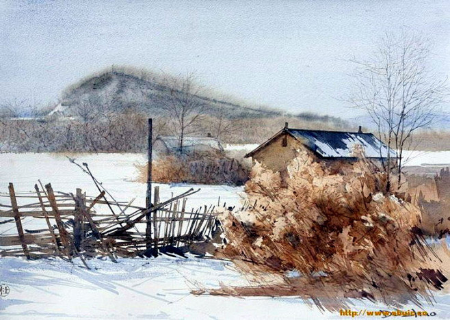 水彩水粉杜拙水彩风景画30pno1画室