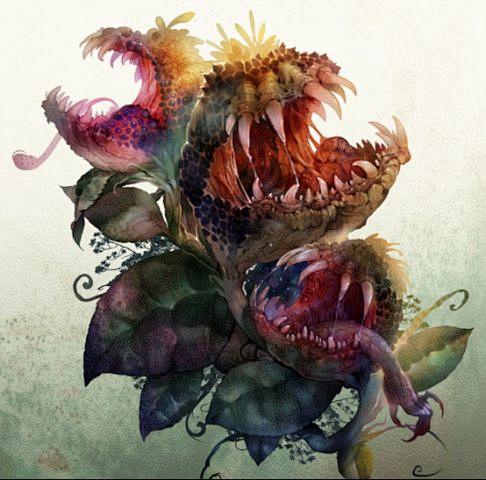 游戏原画植物-花瓣网|陪你做生活的设计师 食人花