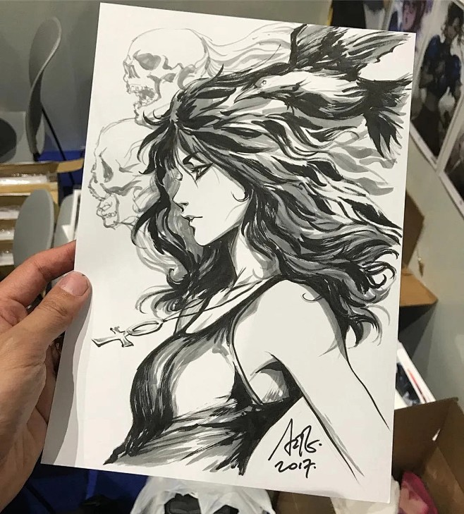 stanleyartgermlau刘展灏artgerm经常绘制知名作品中的角色融合了东西