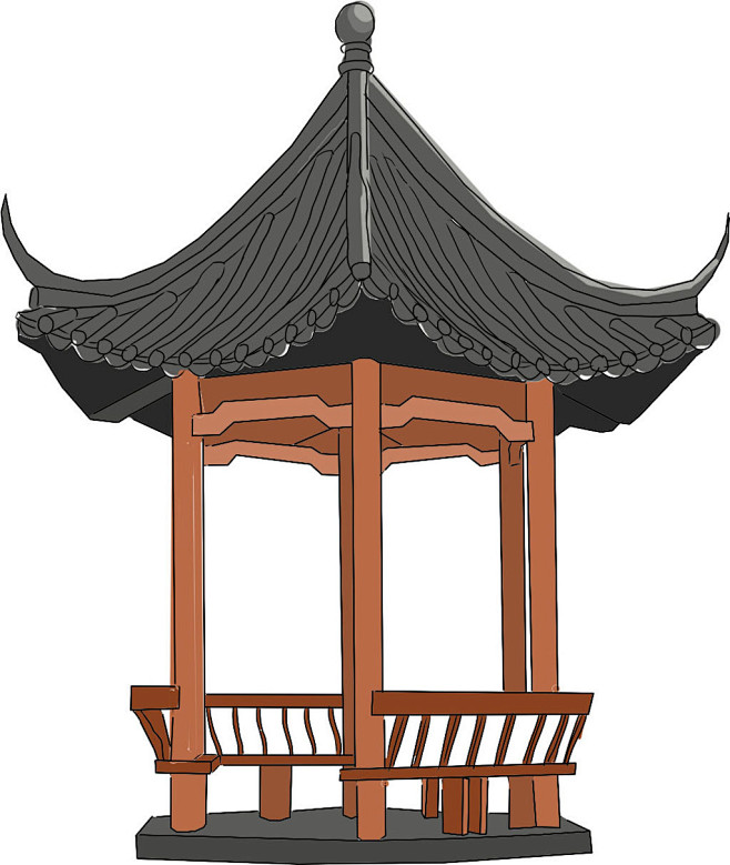 古风四角亭子素材