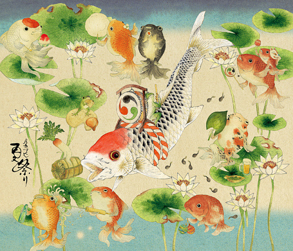 金鱼,妖一一和风浮世绘_绘画_新浪轻博客 1 qing