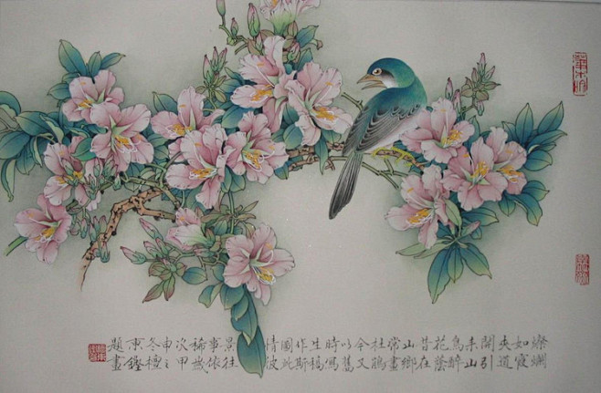 檀东铿工笔花鸟作品欣赏