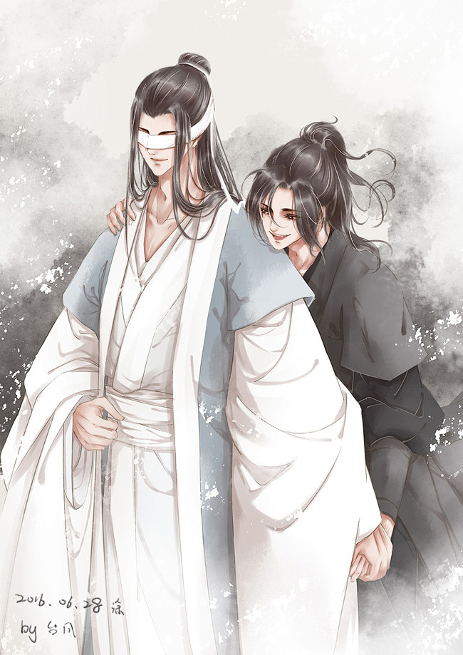 魔道祖师晓星尘同人图插画壁纸日常一涂道长我饿了半