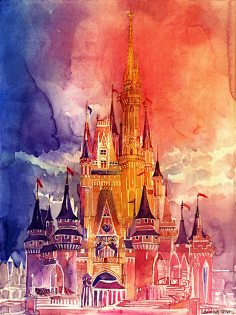 插画师maja wrońska的建筑水彩画图片(四):城堡143easycomeasygo采集
