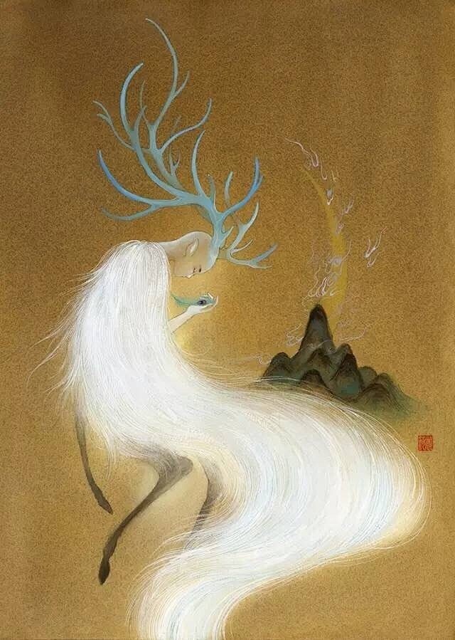 com 画中有仙气,一个仙一样的插画少年,鹿菏,用孤独作画!
