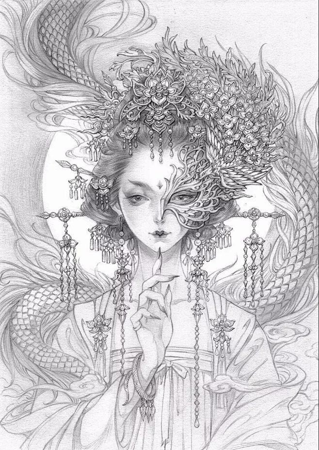 古风素描古风简笔画大全素描动漫素描古风素描画古风古风简笔画素描