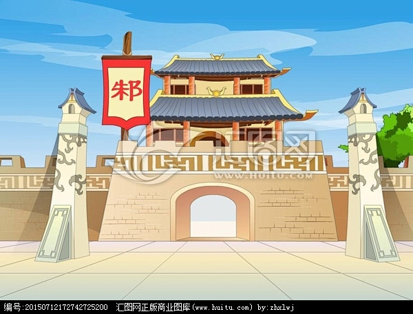 flash场景卡通素材城门