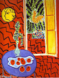 红色时间,蓝餐桌上的静物 亨利·马蒂斯(henri matisse)