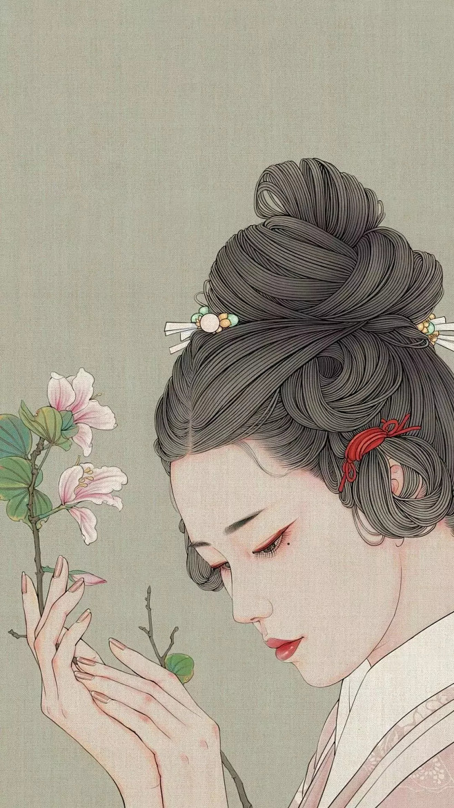 用古风线条画出女子极致的美每一张都惊艳了时光