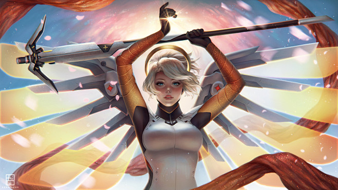 守望先锋同人天使同人插画cg插画游戏插画游戏宣传图