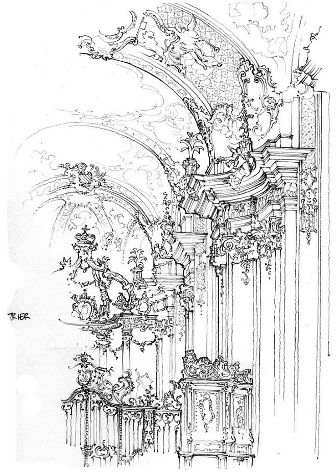 国外大师建筑手绘素描速写绘画81